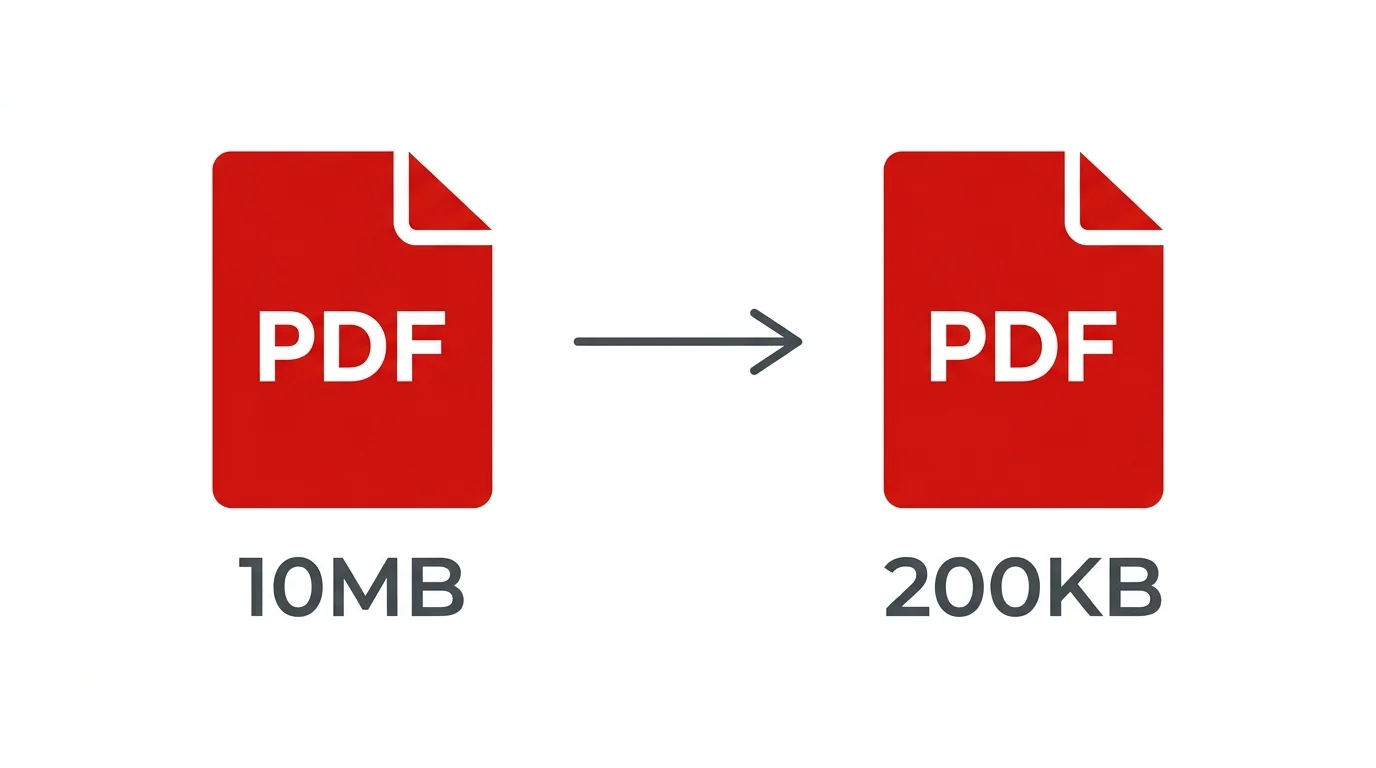 PDF Compression Size Comparison from 10MB to 200KB